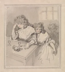 Two Girls Drinking